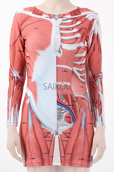 ビジブル筋肉Tシャツ VISIBLE TS-02 正面 装着イメージ
